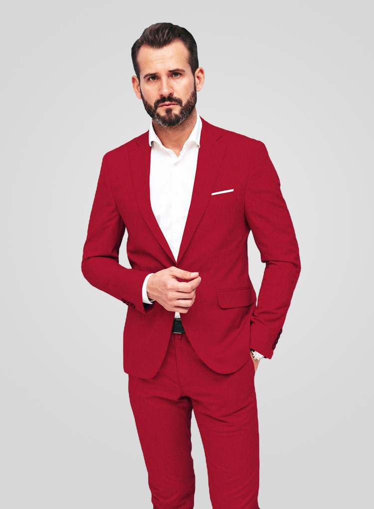 Red Statement Tweed Suit